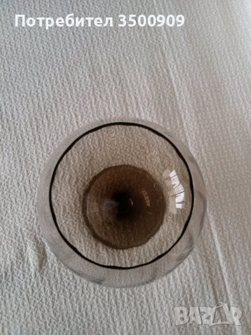 голяма чаша от кафяво стъкло, снимка 3 - Декорация за дома - 41724050