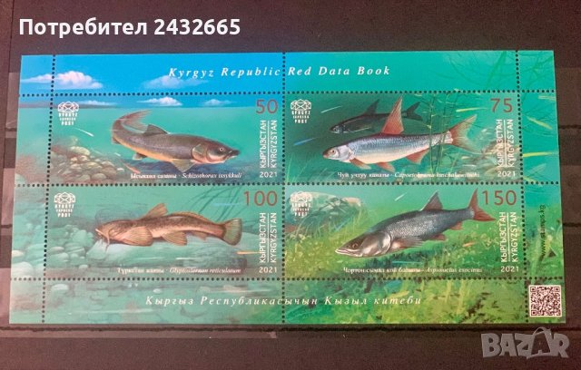 1728. Киргизстан 2022 ~ “ Фауна. Червена книга на Киргизстан: Риби. ”, **, MNH, снимка 1 - Филателия - 41859691