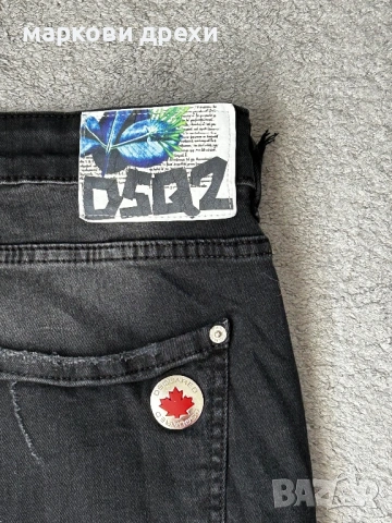 Dsquared2 Black Denim Medium Straight , снимка 5 - Дънки - 53703402