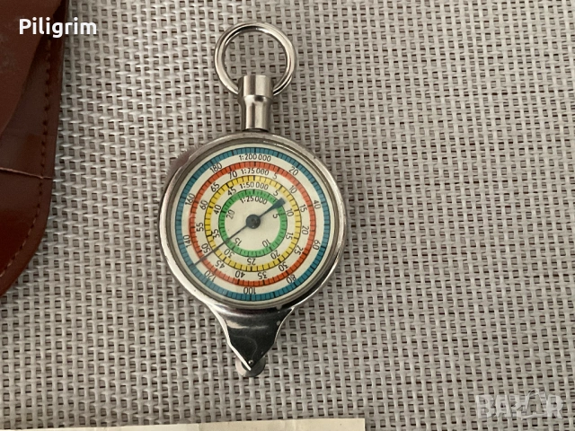 Античен курвиметър с кожен калъф. Германия., снимка 2 - Колекции - 53791597