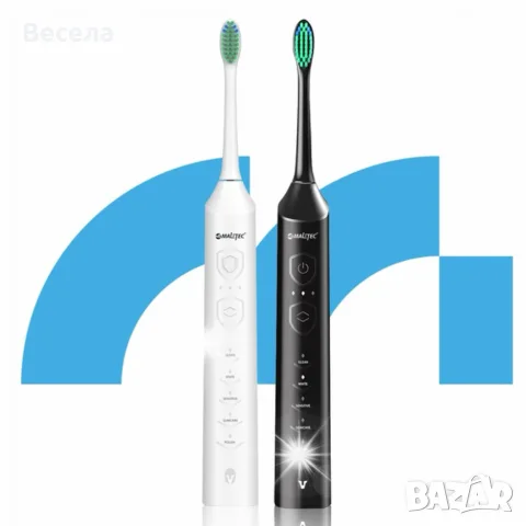 Комплект от 2 броя електрическа звукова четка Toothie X 2в1 с 6 накрайника и зарядна база, снимка 8 - Други - 55969545