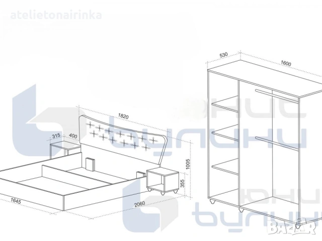 Спален комплект Маджестик, снимка 3 - Спални и легла - 48569444