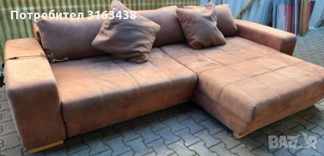 Кафяв ъглов диван с електрически функции, снимка 7 - Дивани и мека мебел - 36002991