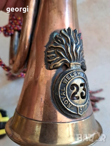 английска военна медна тръба, снимка 5 - Антикварни и старинни предмети - 51088679