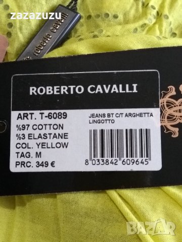 ROBERTO CAVALLI дамска блуза, цвят лимонено жълто, снимка 2 - Тениски - 35930667