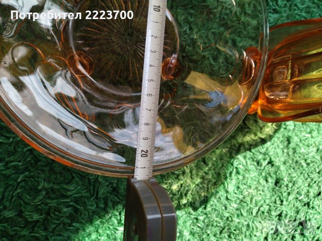 Ретро ваза и фруктиера -цветно стъкло , снимка 4 - Вази - 42216543