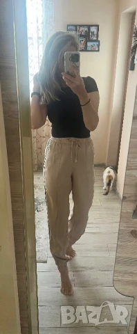 Бежов спортен панталон, снимка 7 - Панталони - 50588357