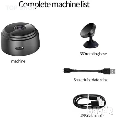 Нова Безжична Мини шпионска Камера 1080P HD Ултра-Широк Ъгъл, снимка 4 - IP камери - 49265174