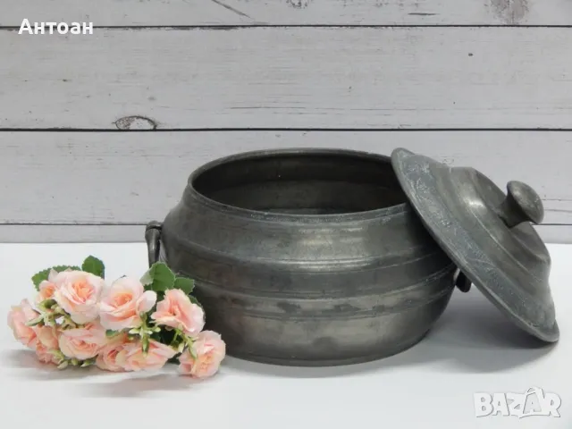 Античен калаен съд от края на 19 век. , снимка 5 - Антикварни и старинни предмети - 49832640