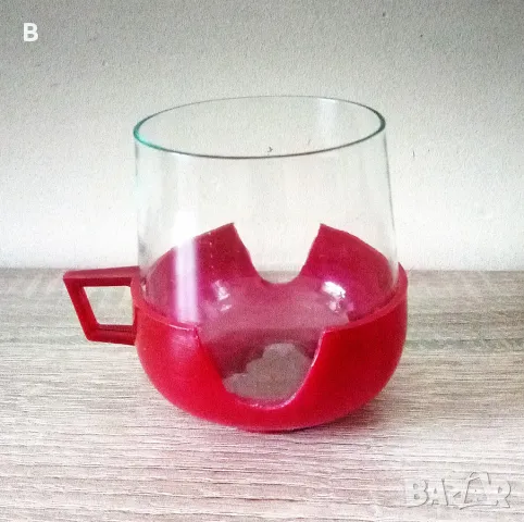 Комплект ретро чаши с поставки подстакани 18 броя