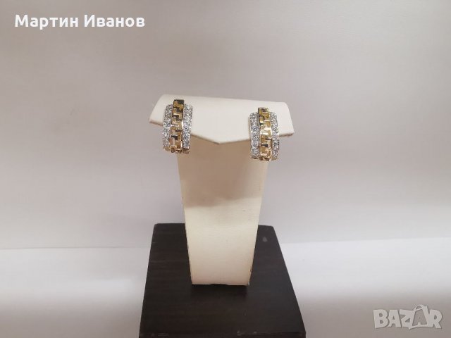Златни обеци с цирконий 1