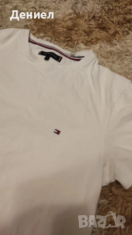 Оригинална Tommy Hilfiger - Мъжка тениска, Памук, БЯЛА, Бял, снимка 2 - Тениски - 52367154