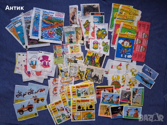 ЛОТ Стари Картинки от Дъвки 150 Броя / Spiderman Pilly Mickey Pink Panther Lucky Luke Kiwi Bombibom