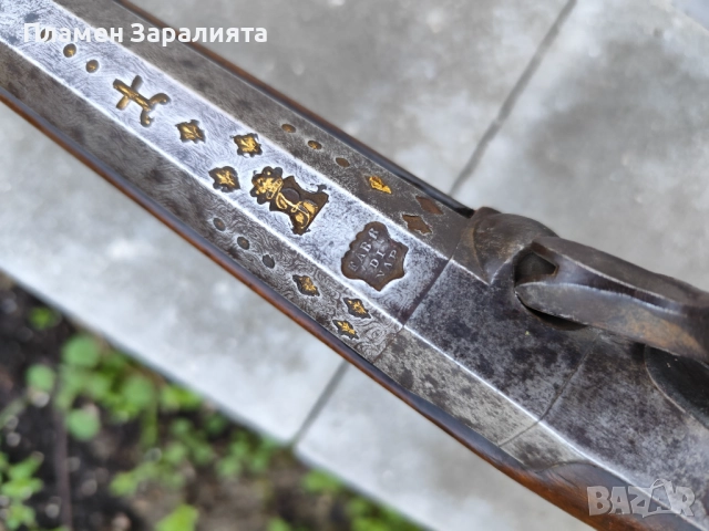 Автентична капсулна дамаскова пушка, снимка 10 - Антикварни и старинни предмети - 52788340