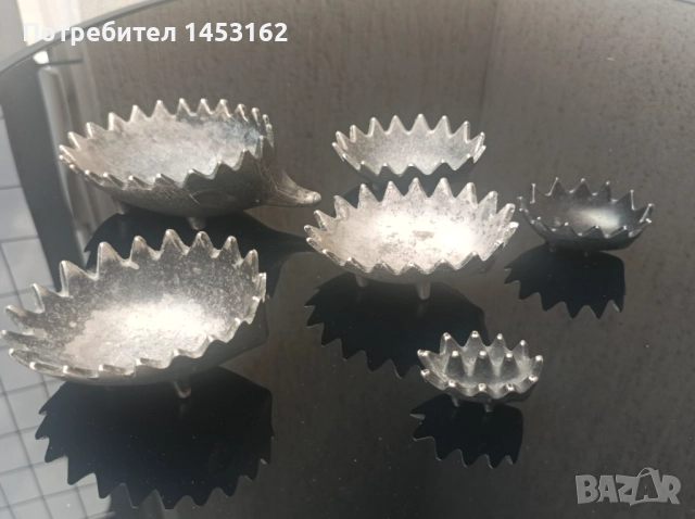 Антикварен руски сет пепелници стил Волтер Босе , снимка 3 - Антикварни и старинни предмети - 51548751