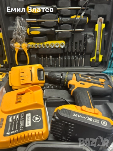 Акумулаторен Ударен Винтоверт 36V с Безчетков Мотор и 30 Инструмента Тайга