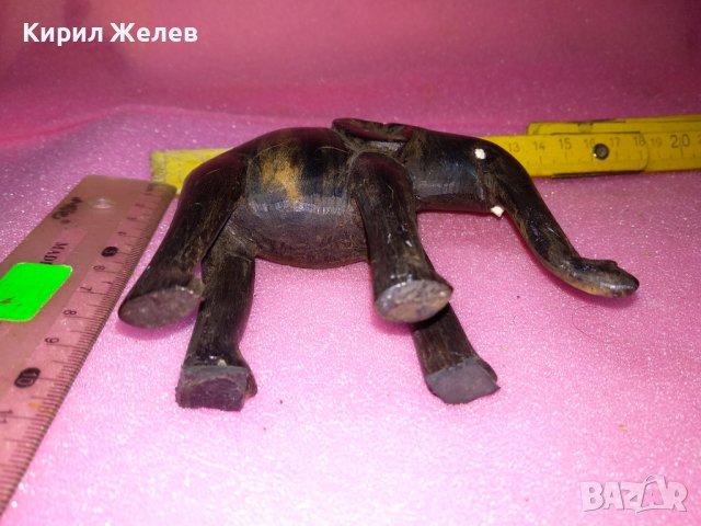 СТАРО АБАНОСОВО СЛОНЧЕ ФИГУРКА СТАТУЕТКА от АБАНОС АФРИКА РЪЧНА ХУДОЖЕСТВЕНА ИЗРАБОТКА 16955, снимка 13 - Статуетки - 44313686