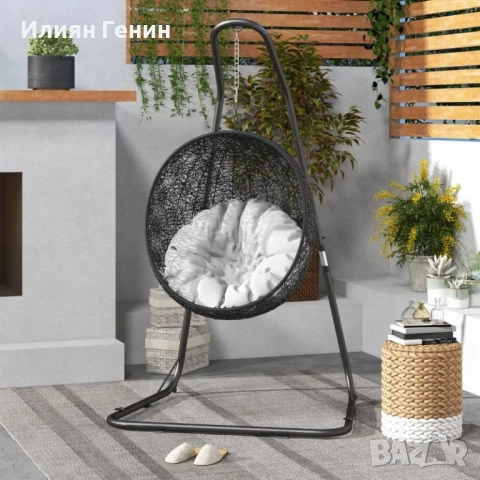 Рамка за стойка за висящ стол Outsunny за висящ стол, 133 см x 116 см x 195/230 см, снимка 9 - Градински мебели, декорация  - 51727985