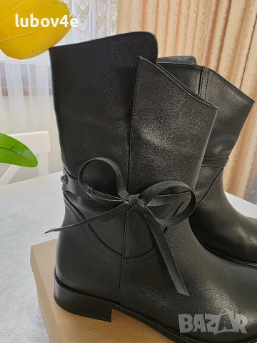 Нови дамски елегантни боти с панделки, изцяло от естествена кожа с топла подплата. , снимка 7 - Дамски боти - 53415853