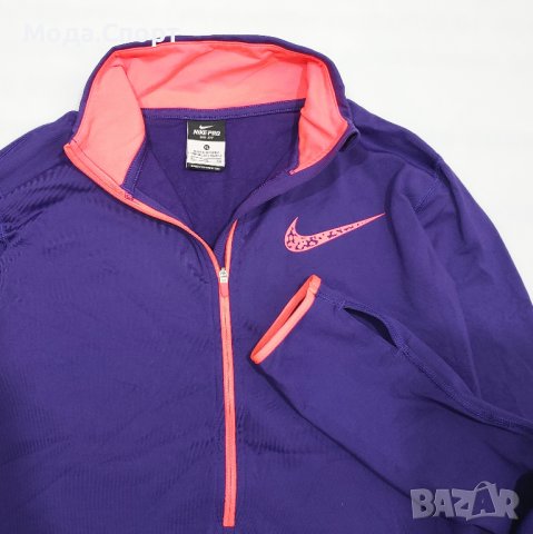Nike Pro 665885 1/2 Microfleece Оригинален Микрополар Блуза Полар Отвор за Палец (XL), снимка 3 - Блузи с дълъг ръкав и пуловери - 38984405