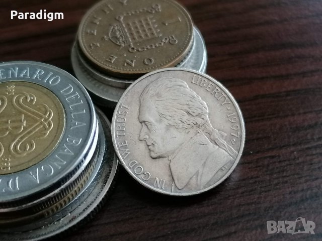 Монета - САЩ - 5 цента | 1997г., снимка 2 - Нумизматика и бонистика - 35693084