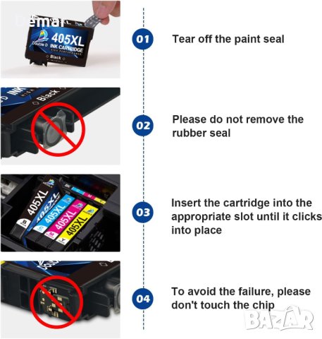 405xl черни касети с мастило за Epson , снимка 3 - Консумативи за принтери - 41553300