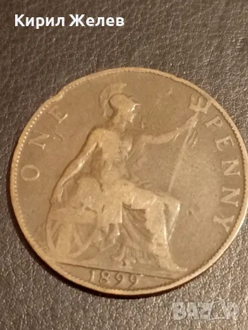 Стара монета 1 пени 1899г. Англия Императрица Виктория 34953 