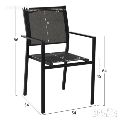 Стол трапезен NEDAN черен, снимка 6 - Столове - 44277165