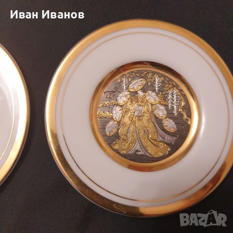 Мини колекционерска чиния The Art Of Chokin  гравирани с медно злато и сребро, снимка 4 - Други ценни предмети - 40339129