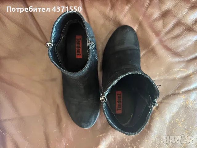 Велурени боти на ток, 36 номер, снимка 2 - Дамски боти - 48861405