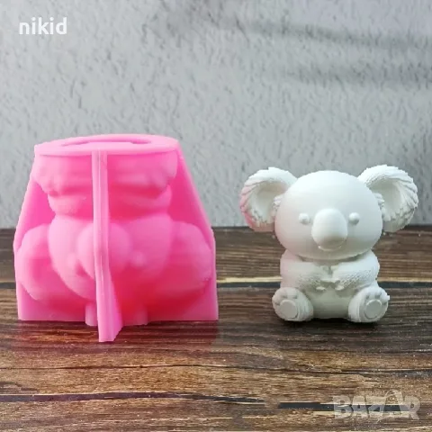 3D Коала седяща силиконов молд форма фондан шоколад гипс смола глина свещ декор