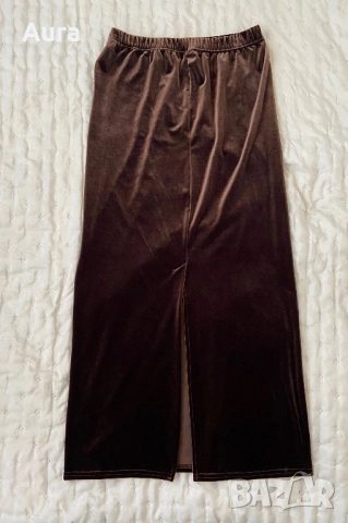 Velvet brown skirt, снимка 3 - Поли - 51822600