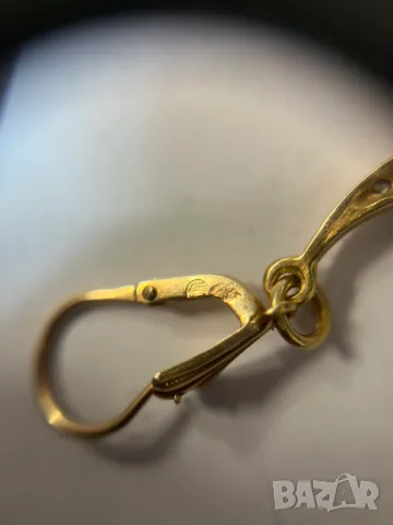 Златни обеци с циркони , снимка 5 - Обеци - 47271774