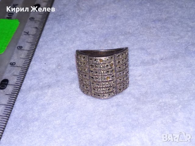 СКЪПОЦЕНЕН СРЕБЪРЕН АЖУРЕН ФЕШЪН АРТ ПРЪСТЕН СРЕБРО 925 с ФАСЕТИРАНИ МАРКАЗИТИ 21381, снимка 12 - Пръстени - 41388924