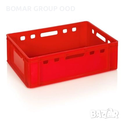 Пластмасова каса за месо 0129 с размери: 600X400X200 мм плътно дъно и стени