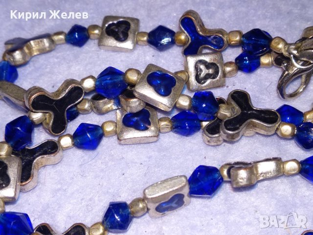 ПРЕКРАСНО ПОСРЕБРЕНО ЕМАЙЛИРАНО КРИСТАЛНО АРТ НУВО СТИЛ МЕДНО КОЛИЕ 38682, снимка 17 - Колиета, медальони, синджири - 41682631