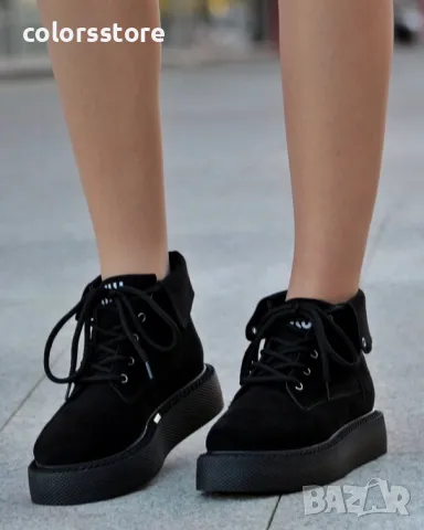 Равни боти - черен велур - MKS70