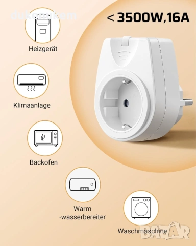 Безжичен контакт с дистанционно управление 16A / 3500W, снимка 2 - Друга електроника - 53085473