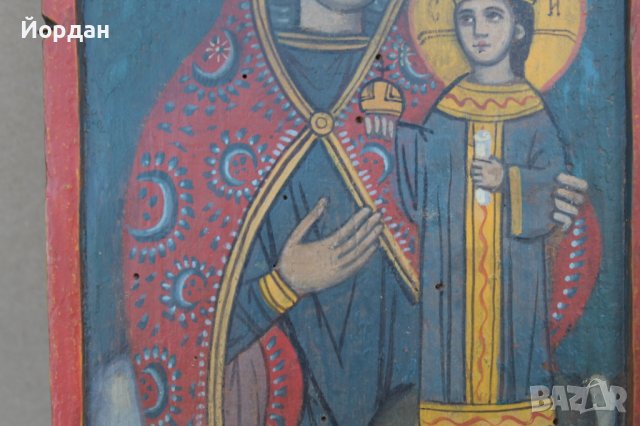 Стара българска икона ''Триптих'', снимка 4 - Колекции - 42154675