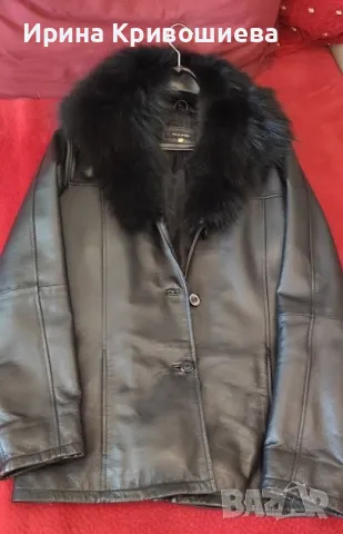 черно дамско яке от естествена кожа - М, снимка 3 - Якета - 49991884