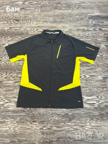 Оригинално мъжко софтшел горнище с цял цип и къс ръкав Salomon MinimSeries размер Л