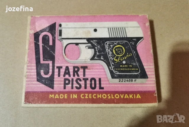 Метален ретро пистолет Slavia – Made in Czechoslovakia – колекционерскикапсулни, снимка 2 - Колекции - 52588659