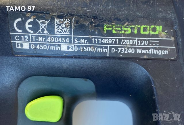 FESTOOL C 12 EC-TEC - Безчетков винтоверт боди, снимка 5 - Винтоверти - 41700824
