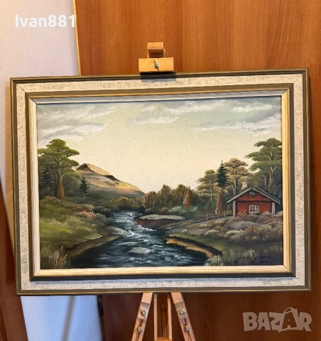 Страхотна голяма картина - ръчно рисувана с маслени бои върху платно