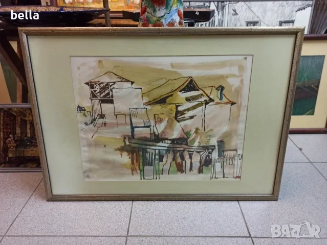 АКВАРЕЛ,СМЕСЕНА ТЕХНИКА НА ХУД.ВАЛЕРИ НИКИФОРОВ, снимка 5 - Други ценни предмети - 49100156