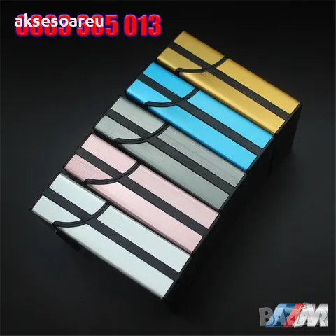 Качествена джобна кутия за стандартни цигари 80 мм. калъф от алуминиева сплав за пушачи за Подарък, снимка 10 - Табакери - 50227585