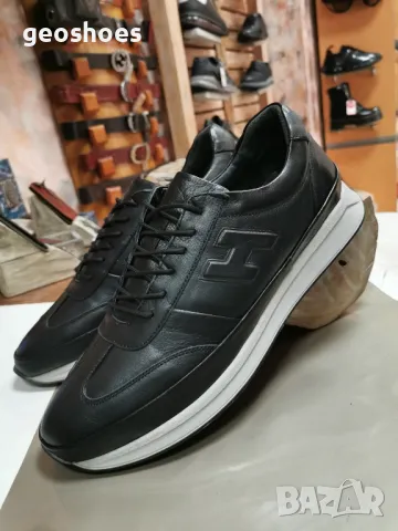 Мъжки обувки изцяло естествена кожа с анатомично ходило, стелка естествена кожа и големи размери. , снимка 2 - Спортни обувки - 47555946