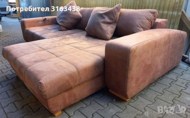 Кафяв ъглов диван с електрически функции, снимка 5 - Дивани и мека мебел - 36002991