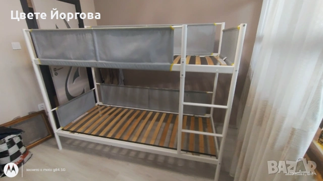 Стабилно и здраво до 120кг. С подарък два матрака единия е 86 на 186 ,другия е двулицев лятно и зимн, снимка 2 - Мебели за детската стая - 53729945