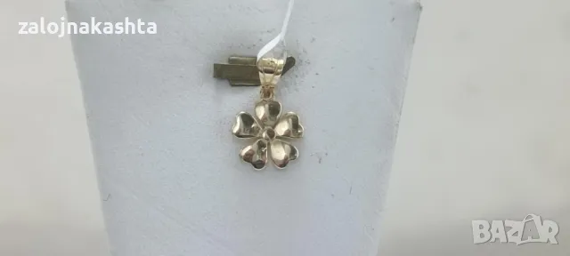 Нова Златна висулка детелина-0,76гр/14кр, снимка 2 - Колиета, медальони, синджири - 47881677